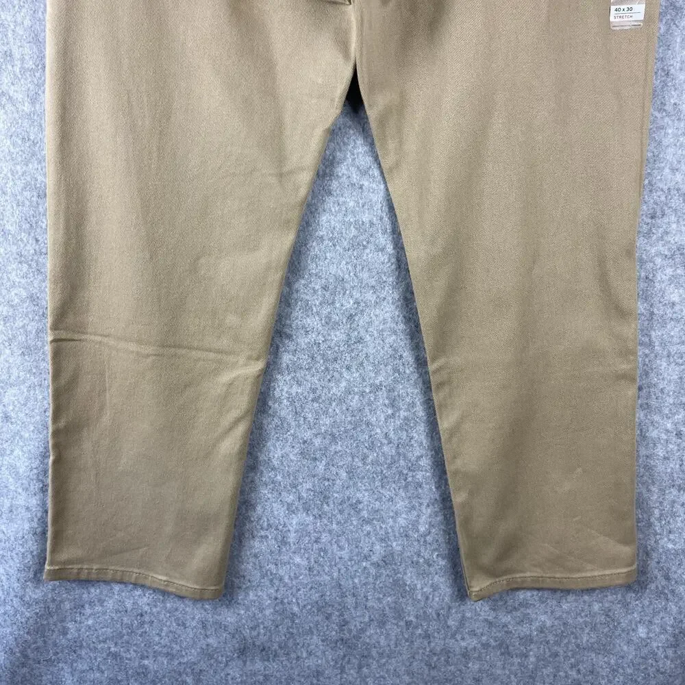 Levis 541 Athletic Taper Jeans Mens 40x30 Beige Stretch White‎ Tab 5 Pocket NEW